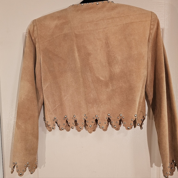Double D Ranchwear 100% Calf Suede Western Jacket Studded XS - Picture 3 of 9
